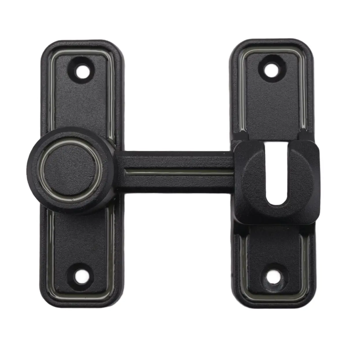 Heavy Duty Gate Latches 90 Degree Right Angle Barn Door Lock Anti-Theft Sliding Door Lock Latch for Garden Black