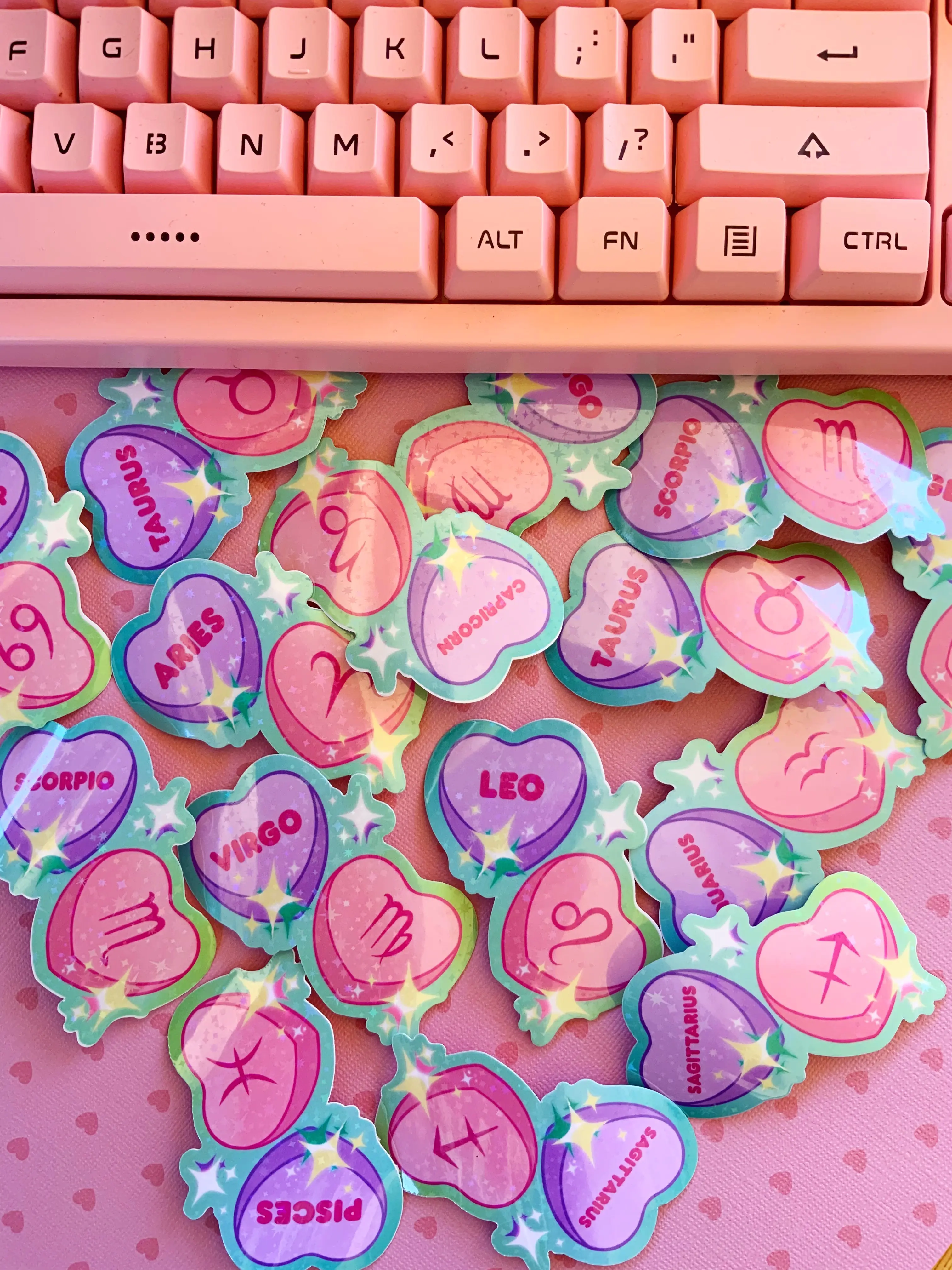 Zodiac Sweethearts Holographic Stickers