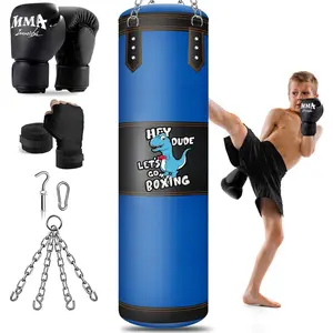 Punching Bag for Kids, 2.7FT Hanging Boxing Bag with Boxing Gloves, Kids Boxing Set Kickboxing Bag for Youth Boxing Karate Muay Thai Kick Taekwondo Training 2025