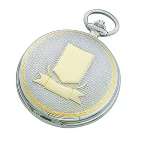 212 MAIN Women's 47mm Charles-Hubert-Paris Brass 2-Tone Modern Quartz Hunter Case Fashion Pocket Watch, with Arabic Numbers and Quartz Drive