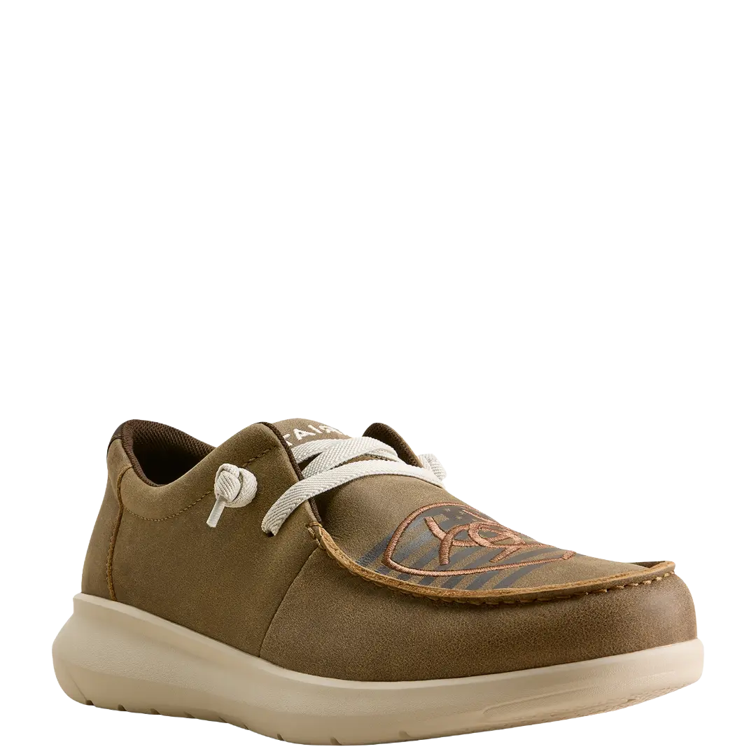 Ariat Men's Hilo Brown Bomber Logo Slip On Shoe 10080409