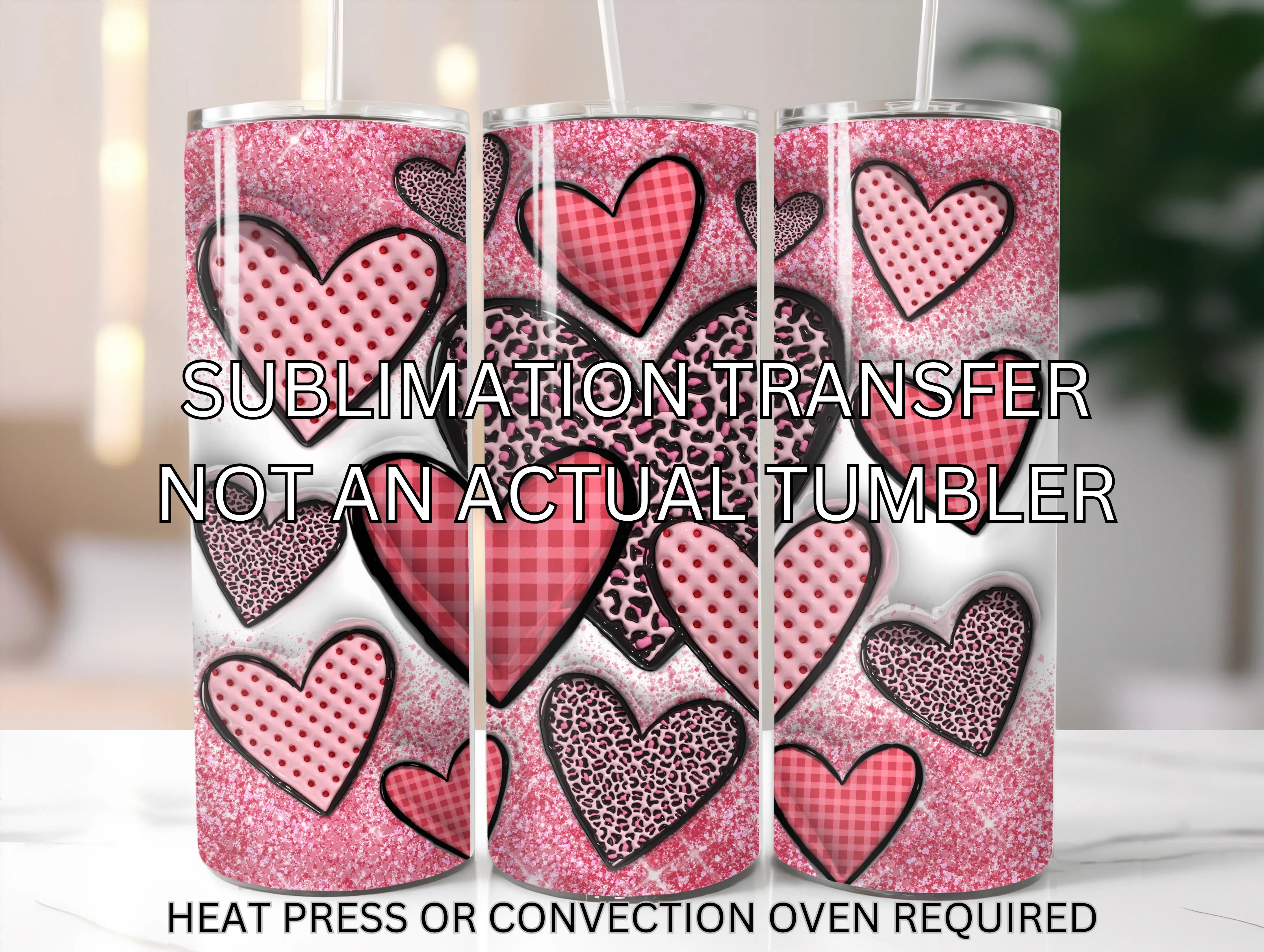sublimation transfer - Puffy Hearts sublimation transfer - not an actual tumbler