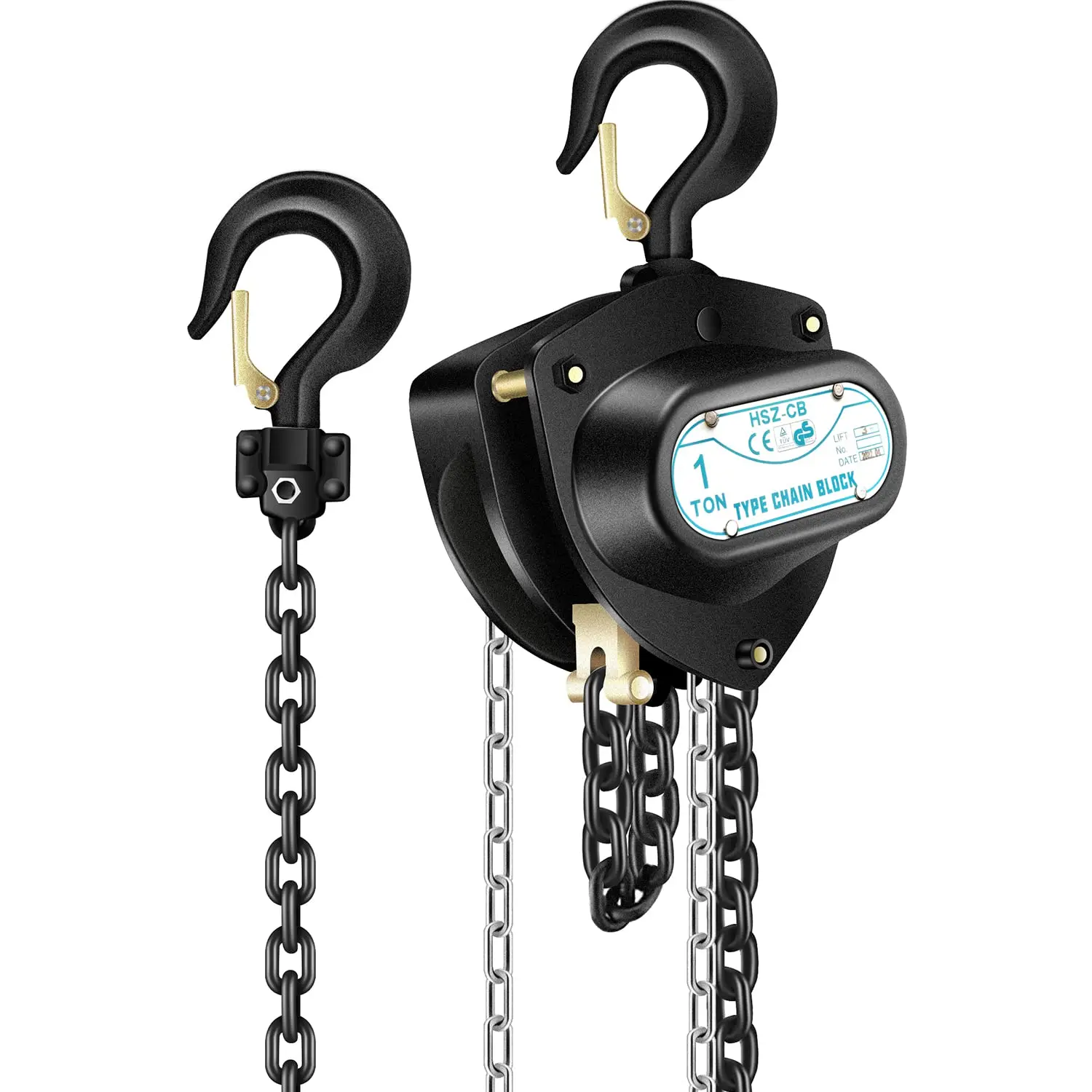 Manual Chain Hoist 1 Ton 2200Lbs Capacity Puller 10 Feet Lift Hand ...