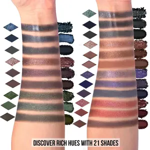 Black Smokey Eyeshadow Makeup Palette, Dark Smoky Eye Shadow Palettes for Halloween Goth Make up Glitter Shimmer Matte Pallets, Midnight Masquerade 21 Colors Brown Neutral Naked, Talc Free springtok