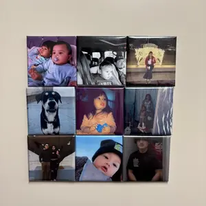 Set of 3 Customized Square Fridge Magnets 2x2 inches| Personalized Picture Magnet Gifts| Family Photo Keepsakes|