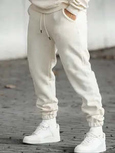 Men's Solid Color Drawstring Waist Thermal Lined Sweatpants, Casual Regular Fit Pocket Jogger Pants for Fall & Winter, Men's Trousers for Daily Wear, Solid Color Joggers