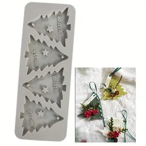 Gypsum Aromatherapy Mold Christmas Tree Wax Chip Wax Melts Aromatherapy Tablet Making Mold Plaster Hanging Tag Pendant Mold Christmas Solid Aromatherapy Diy Handmade Silicone Soap Making Glue Mold