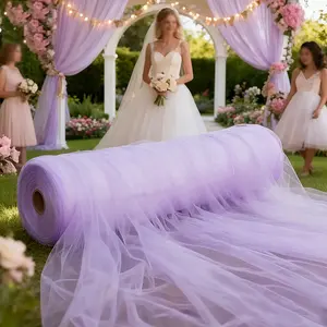 One piece of romantic tulle embellishment fabric, specially designed for grand weddings, with a soft and romantic texture. Suitable for wedding arch decorations, ceremony backdrops, banquet decorations, tent embellishments, etc.