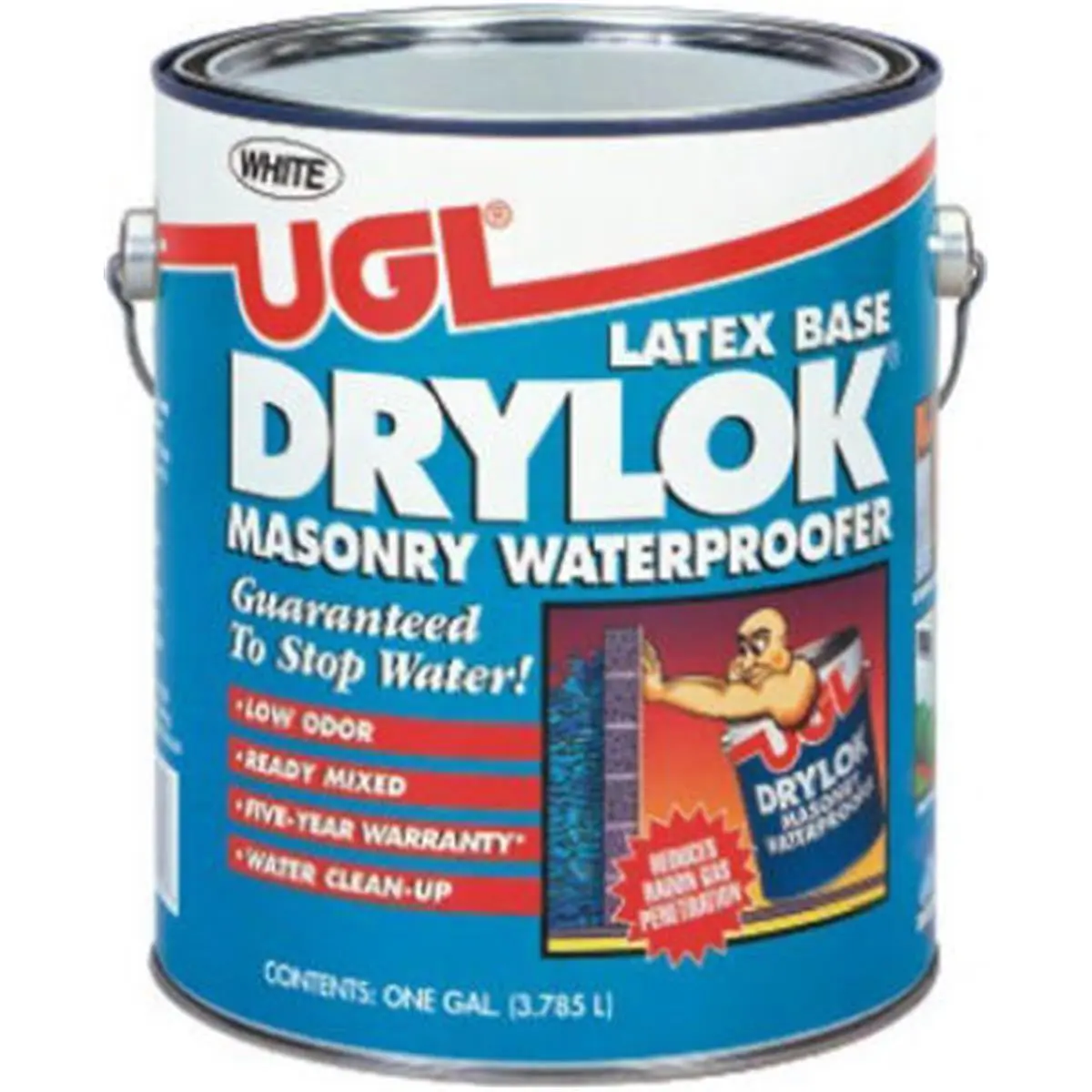 212 MAIN Zar 27613 Low Odor Latex Gray Masonry Waterproofing Paint - 1 Gal, No Wetting Required, Withstands 10 lbs Water Pressure, Fast Drying, Ready Mixed, Water Clean Up, Interior & Exterior Use