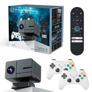 P50 MAX Game Projector and Game Mini Projector 1920*1080P 800 ANSI Smart Projectors,2.4G/5G WiFi & BT5.4,Auto Focus/Electric Focus Outdoor Movie Proyector with Wireless Handles