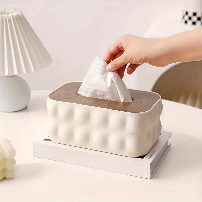 1PC Nordic Minimalist Style Tissue Box, Large Size/Large Capacity, Fashionable INS-Style Tissue Box, Home Decoration, Suitable For Bathroom, Bedroom, Living Room, Dormitory, Desktop Tissue Box, Simple Desktop Tissue Box For Home Use