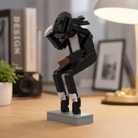 Building Block Assembly Toy, Classic Dance Pose Figure, Retro Pop Legend Inspired Collectible Model, Pop Music Stage Icon Building Kit, Music Fan Keepsake Gift for Adults Teens