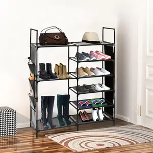 6-Tier Shoe Rack with Side Pocket for Home – Space-saving and sturdy free-standing shoe storage shelf, large capacity space-saving shoe cabinet with side pocket design, suitable for closets, entryways, dorms, hallways, and corners bag fathersdaygiftideas