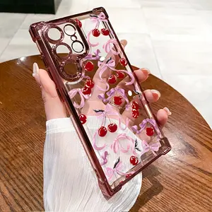 Bow Cherry for Samsung Phone Covers S25/S24 Plus/S24 Ultra/S24 Fe/Samsung S23/Samsung S23+/Samsung S23 Ultra/A53/A54/53 Stylish High-Quality Protective Mobile Phone Case NOTE20/NOTE20 Ultra/A34/A35/A55 Protector Cellphone