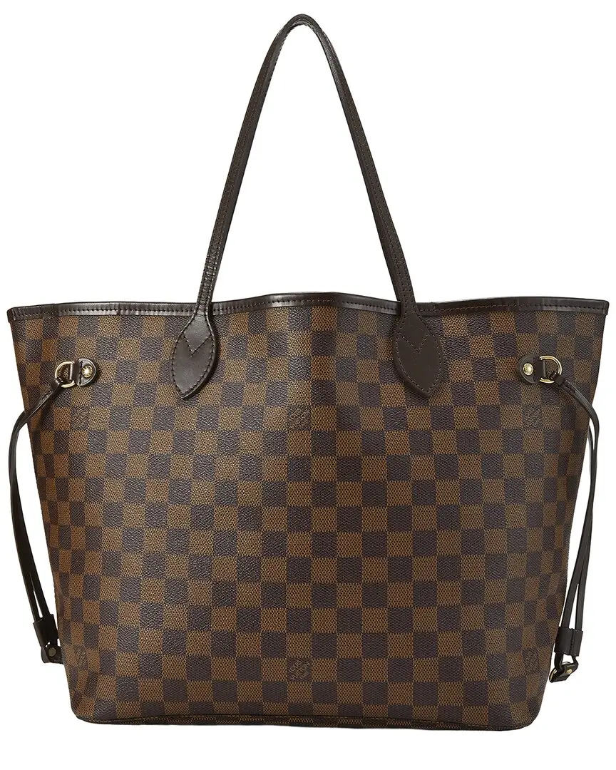 Louis Vuitton Brown Damier Ebene & Vachetta Leather Neverfull MM (Authentic Pre-Loved)