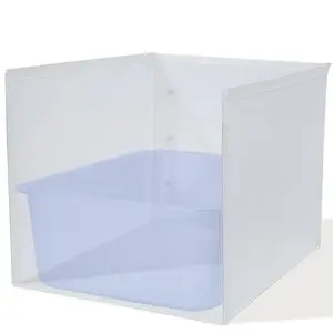 JIMEIQI Litter Box Shield, 17.7" Lx13.8 Wx13.8 H(Upgraded) High Sided Cat Litter Box Pee Shields Waterproof, Foldable Easy Clean Pet Cat/Kitty/Kitten Litter Box Splash Guard(Without Pan)