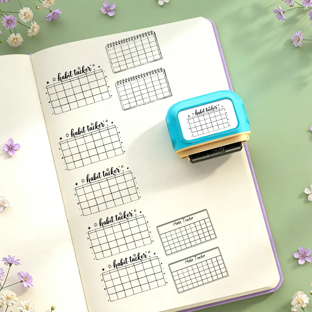 Reusable Monthly Habit Tracking Stamp Set, Three Styles Included, Ideal for Habit Planning, Calendar Organization, Scrapbooking, Scrapbook Accessories, Creative Projects, Booklet Stamps