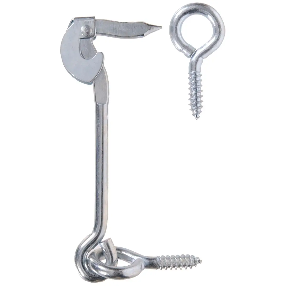 The Hillman Group 6 in. Zinc-Plated Heavy-Duty Metal Safety Gate Hook & Eye Lock Latches, Corrosion-Resistant Carded Window Hardware, Window Latches