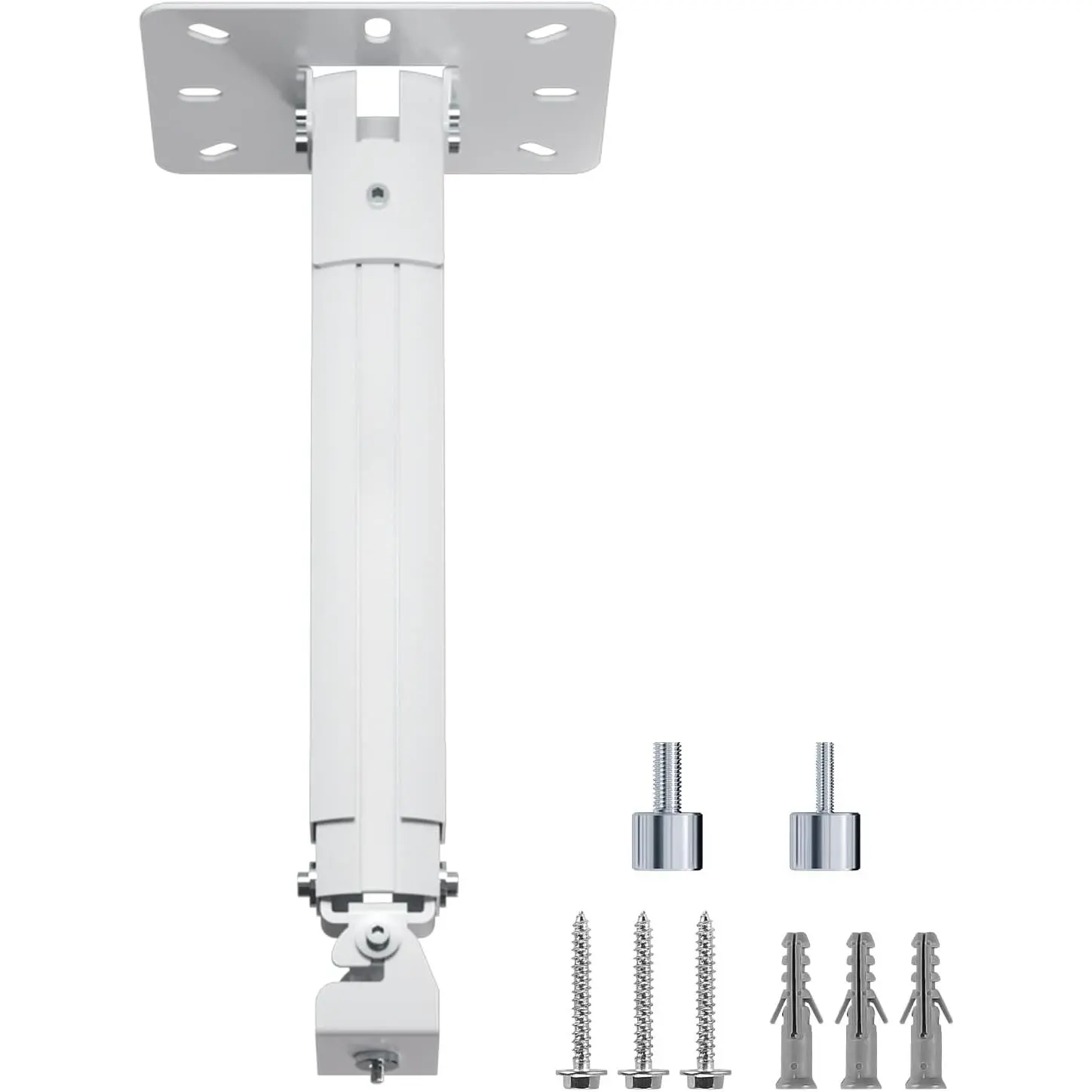 Adjustable Extended Mini Projector Mount (PR05MINI) - Ceiling/Wall Mount, Swivel Design, Thread Adapters & Screws Included, Fits Projector, DVR, Camera, Max 21in - Audio & Video Accessories