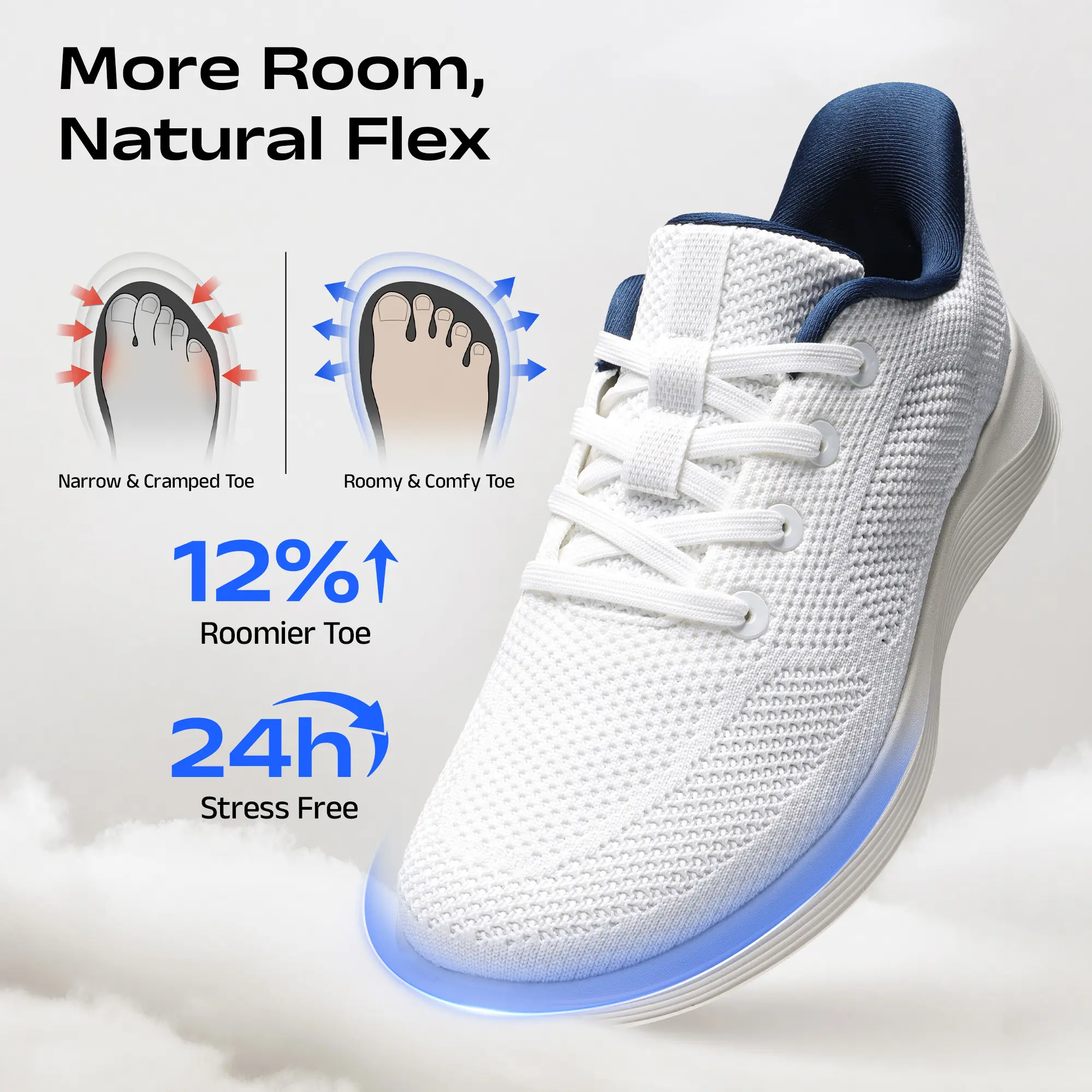 BRUNO MARC Men's Knit Slip-On Sneakers, Breathable Low-Top Walking Shoes for Casual Daily Wear and Athletic Training, Sneaker