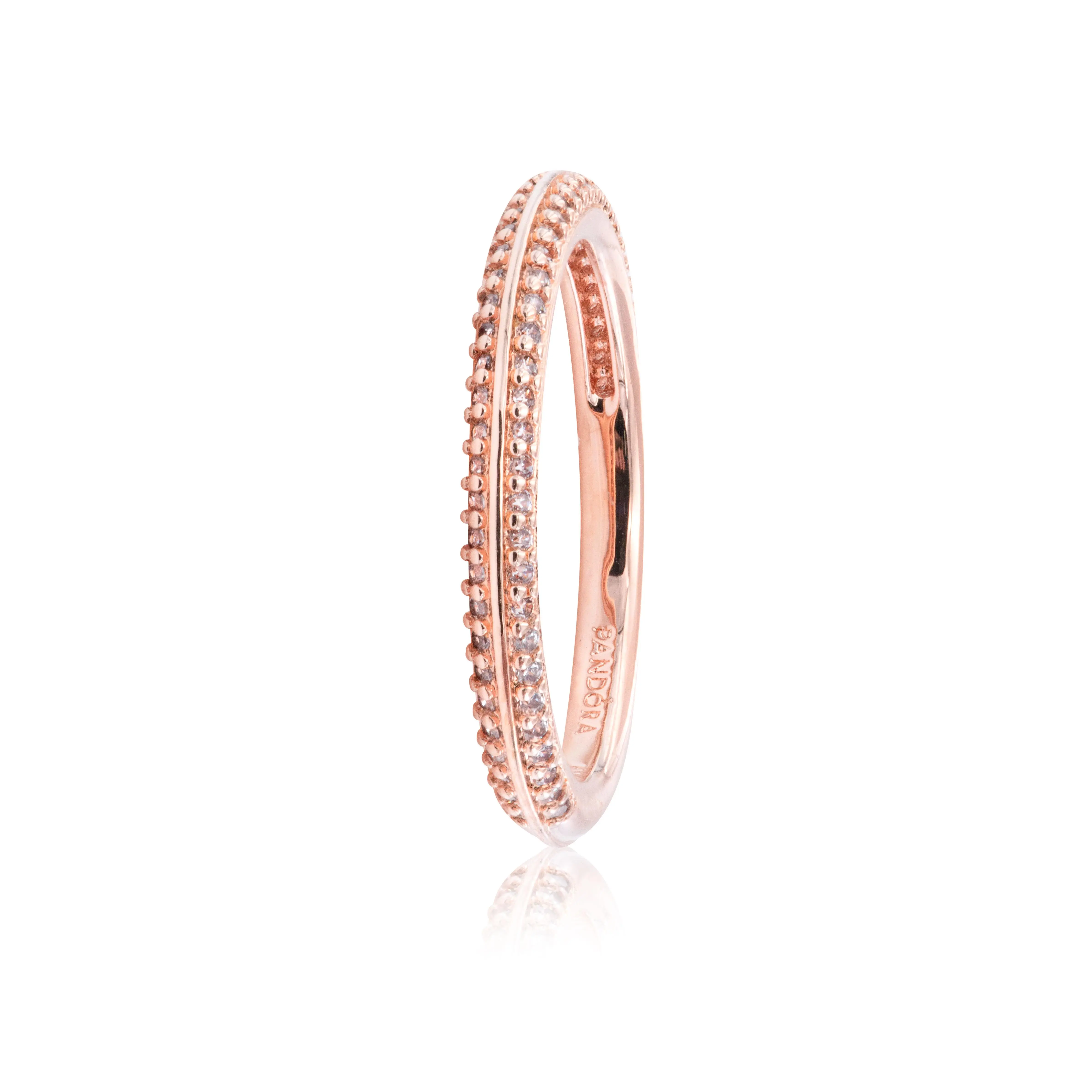 Pandora ME Pavé Ring 14ct Rose Gold-Plated Metal Blend Women's Jewelry Size 50 189679C01-50