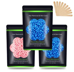 Wax Beads for Hair Removal 10.5 oz (300 g), Auperwel Hard Wax Beads for Sensitive Skin Brazilian, Face, Bikini, Eyebrow, Legs, Painless Waxing Beads for Women Men, 3 packs Wax Kit with 10 Wax Sticks