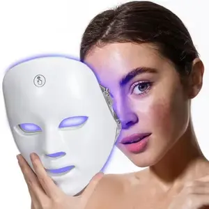 Seven-Color LED Mask Care Tool, Adjustable Beauty Instrument, Women's Facial Care Device, New Built-In Battery Included