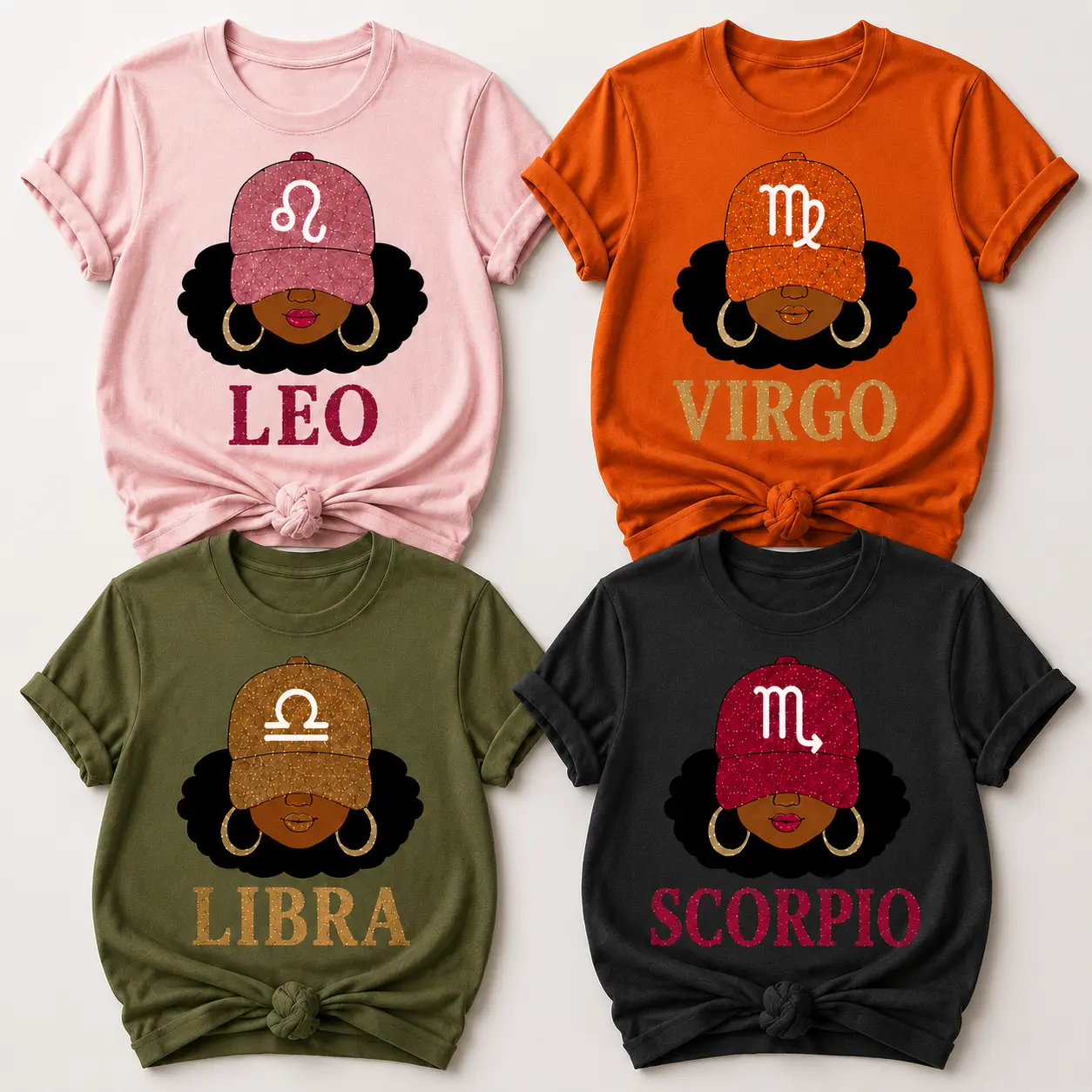 12 Zodiac Slay Girl Shirt, Leo Virgo Libra Scorpio Astrology T-Shirt, Afro Girl Horoscope Graphic Tee, Celestial Birthday Gift for Women, Zodiac Lover Shirt