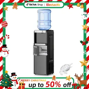 Electactic 3-in-1 Hot and Cold Water Cooler Dispenser with Built-in Ice Maker, for 3 to 5 Gallon Bottle Water Dispenser，with Child Safety LocK