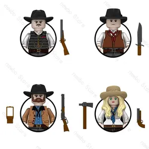 N405 RDR2 Game Character Building Bricks Mini Model Figures Doll Western Cowboy Police Cartoon Toys For Kids Christmas Gifts N40