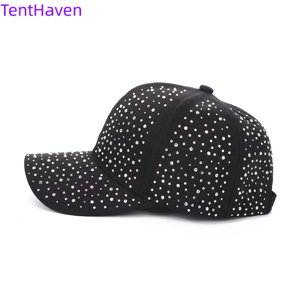 Women's Sporty Chic Baseball Cap with Starry Sky Glitter Crystals, Sun Protection Hat for Female Outdoor Activities, Casual Baseball Cap, Crystals Hat, Star Pattern, Fashion, Starry Sky Shine, Diamond Starry Sky