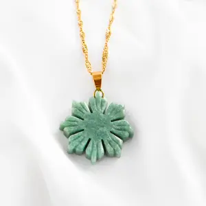 JADE MABUHAY SUN NECKLACE | 18K Gold Plated Premium Grade A Jade | Waterproof & Non Tarnish - Attracts prosperity and wealth