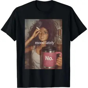 Humorously Expressive Distressed Doll Face Meme T-Shirt