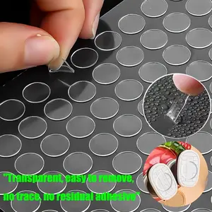 100pcs Round Transparent Dual-Sided Adhesive Dots (diameter 10mm), Waterproof Removable No Residue, DIY Crafts, Home Decor, Balloon Party