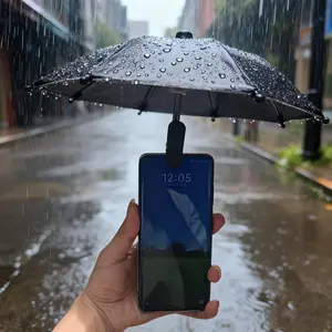 All-Weather Phone Umbrella! Sun Parasol Umbrella Clip-on Portable Mini Reusable Phone Umbrella, Sun Protection Rainproof Snowproof Anti-glare, Cute Decorative Design for Outdoor/Bike Use