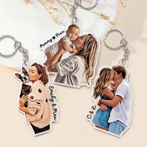 Personalized Photo Keychain Gift for Mom, Mothers Day Gift, Gift for Her, Custom Picture Drawing Keychain, Besties Gift, Birthday Gifts