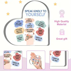 Heart Shaped Acrylic Sign, 1 Count Psychotherapy Affirmations Heart Acrylic Sign, School Counselor Sign, Therapy Anxiety Decor Sign, Gift for Friend