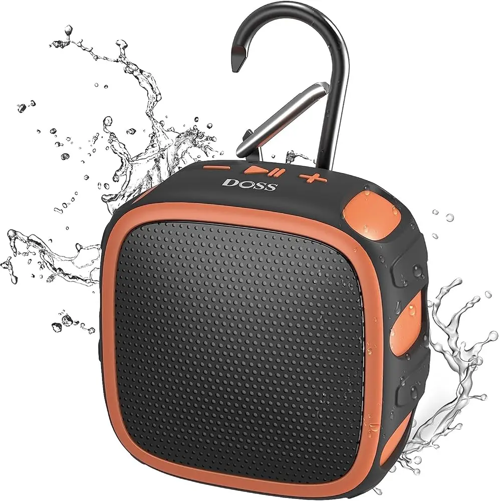 DOSS Waterproof Portable Speaker with Big Sound, 22H Playtime, IPX67, Bluetooth 5.3, TWS Pairing, Audio, Smartphone bluetooth  shower Orange subwoofer OutdoorFun, Outdoor Bass Speaker, Stereo Pairing Speaker tiktokshopspringglowup,summervibes fathersdaygi