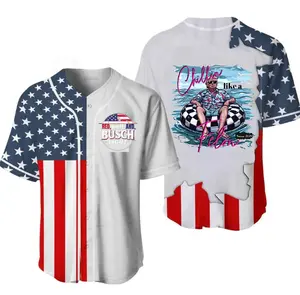 Trump USA 2024 Chill like a Felon Jersey, Patriotic Baseball Jersey, Baseball USA Team Shirt, 4th of July Jersey, Bush Light Jersey Shirt, Funny Gift For Baseball Player