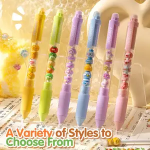 Press-To-Erase Pen, Neutral Ballpoint Pen, Easy Erase Student Cartoon Crystal Blue, Thermal Eraser, Ideal for Grade 3 Students, Rainbow Practice Pens