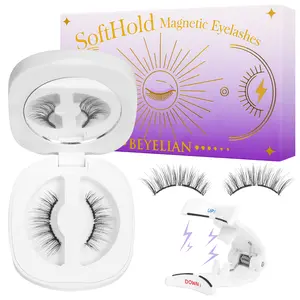 BEYELIAN Soft Magnetic Eyelashes No Glue & Eyeliner Needed Reusable Waterproof Natural Look Lashes Makeup Eyelashes Extensions Effortless Application Mix Length Gentle Removal Storage Cosmetic