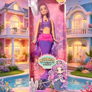 Cute Soft Light Light Music Mermaid 32cm Gentle Music Playhouse Toy Cartoon Children Gift Children Play