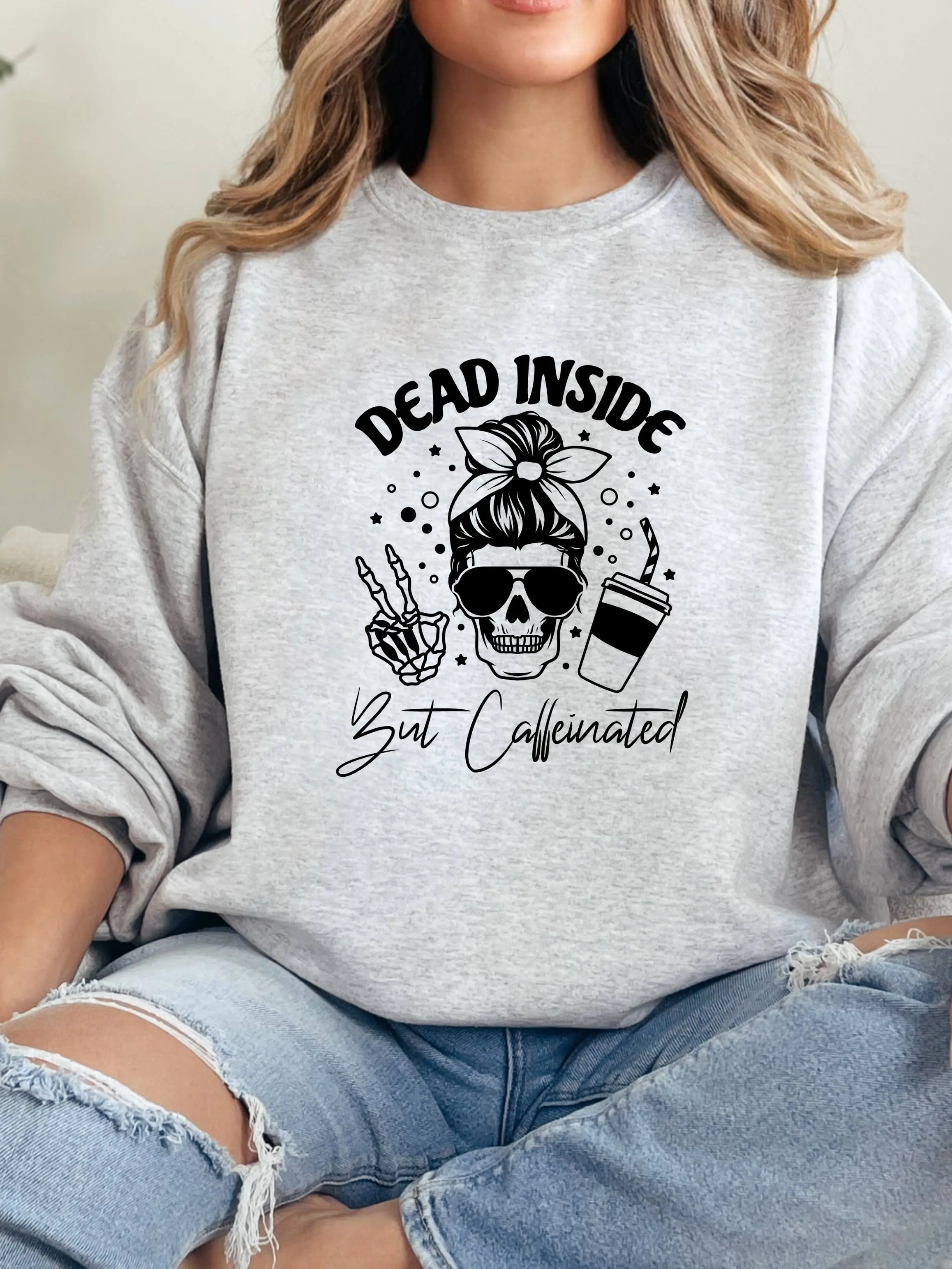 Dead Inside But Caffeinated Graphic