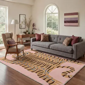 【Deals For You Days】GENIMO Carpet – Soft, Non-Slip, Pet Friendly, Machine Washable Area Rug, Floor Rug Perfect for Living Room, Bedroom, Kitchen, Hallway, Modern Home Decor ,ARN1606-PINK BLOOM