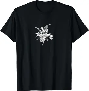 Angel y2k Aesthetic Cherub Vintage Trendy 2000s Heaven Sent T-Shirt Pure Cotton Graphic Tees Menswear Top: Gifts for Men & Women