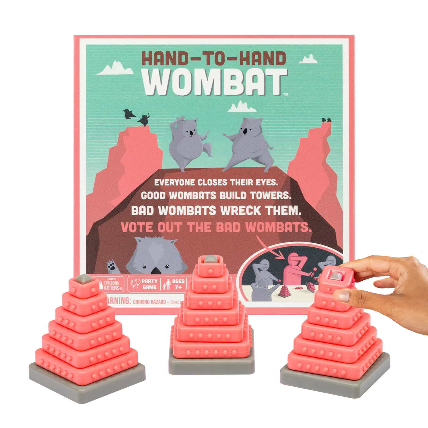 Hand-To-Hand Wombat by Exploding Kittens - Fun Party Card Game - 3 to 7 Players - For Adults, Tweens, and Kids 7+