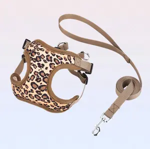 1pc Leopard Pet Harness Set,Adjustable Lightweight Pet Harness For Small Medium Dogs And Cats