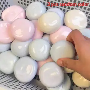 3pcs Handmade Mochi Stress Relief Toy, Soft Squishy Glutinous Texture with Thin Ice-Skin Feel, Squeeze to Relieve Stress, Ideal Gift for Office, Parties and April Fool's Day, Kawaii Squishies (No Air Pump)