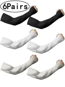 [6Pairs- Cooling Arm Sleeves] 3 Pairs Cooling Arm Sleeves | Breathable, Stretchable, Quick-Drying Ice Fabric, Elastic Fit for Sun Protection, Ideal for Summer Sports & Cycling, Protective Sleeve