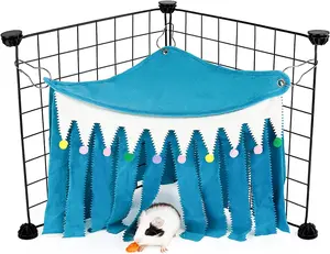 Guinea Pig Hideout - Cage Accessory for Guinea Pigs, Bunnies, Hamsters, Chinchillas, Rabbits without Metal Fences - Blue